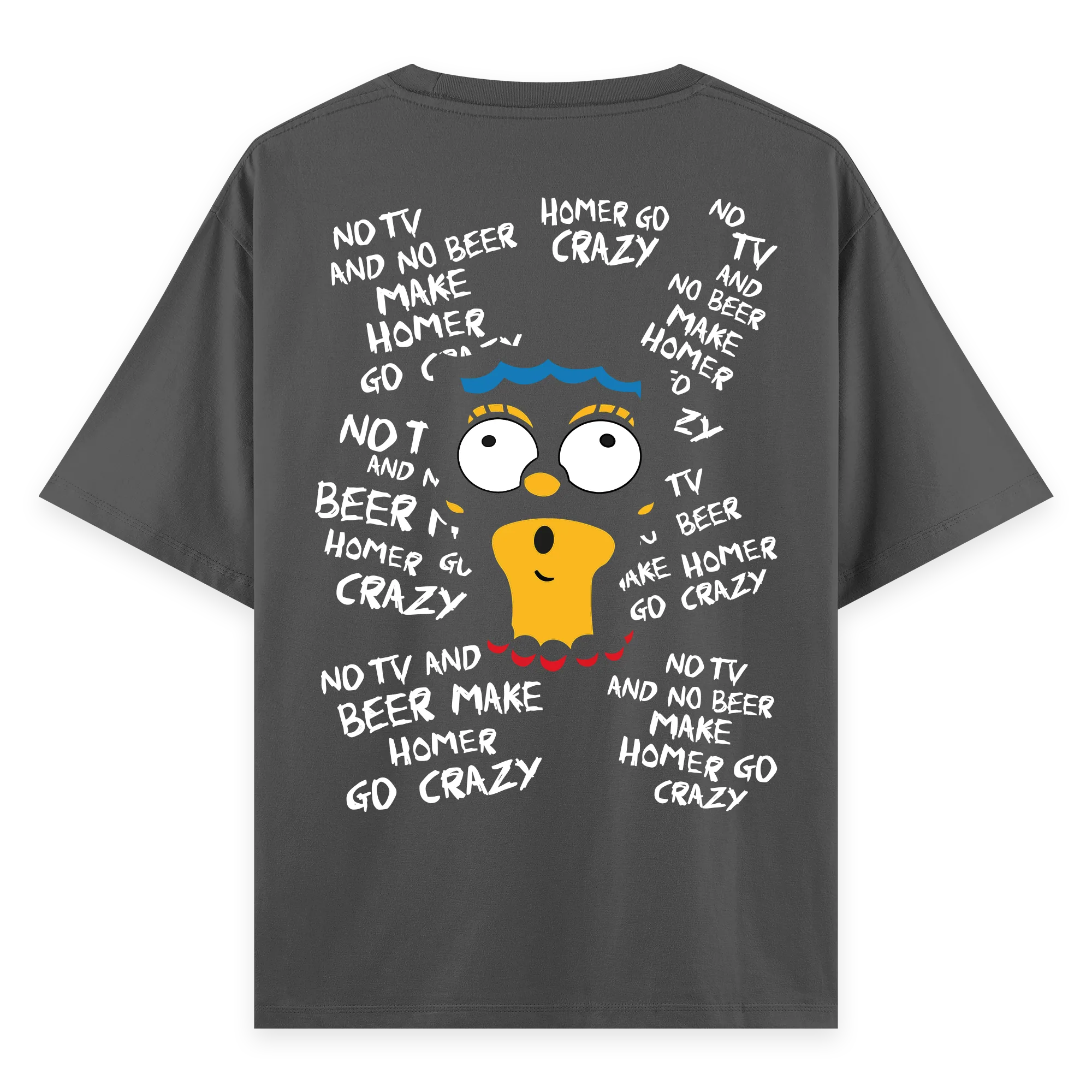 Crazy Homer - Oversize Bol Kalıp T-shirt
