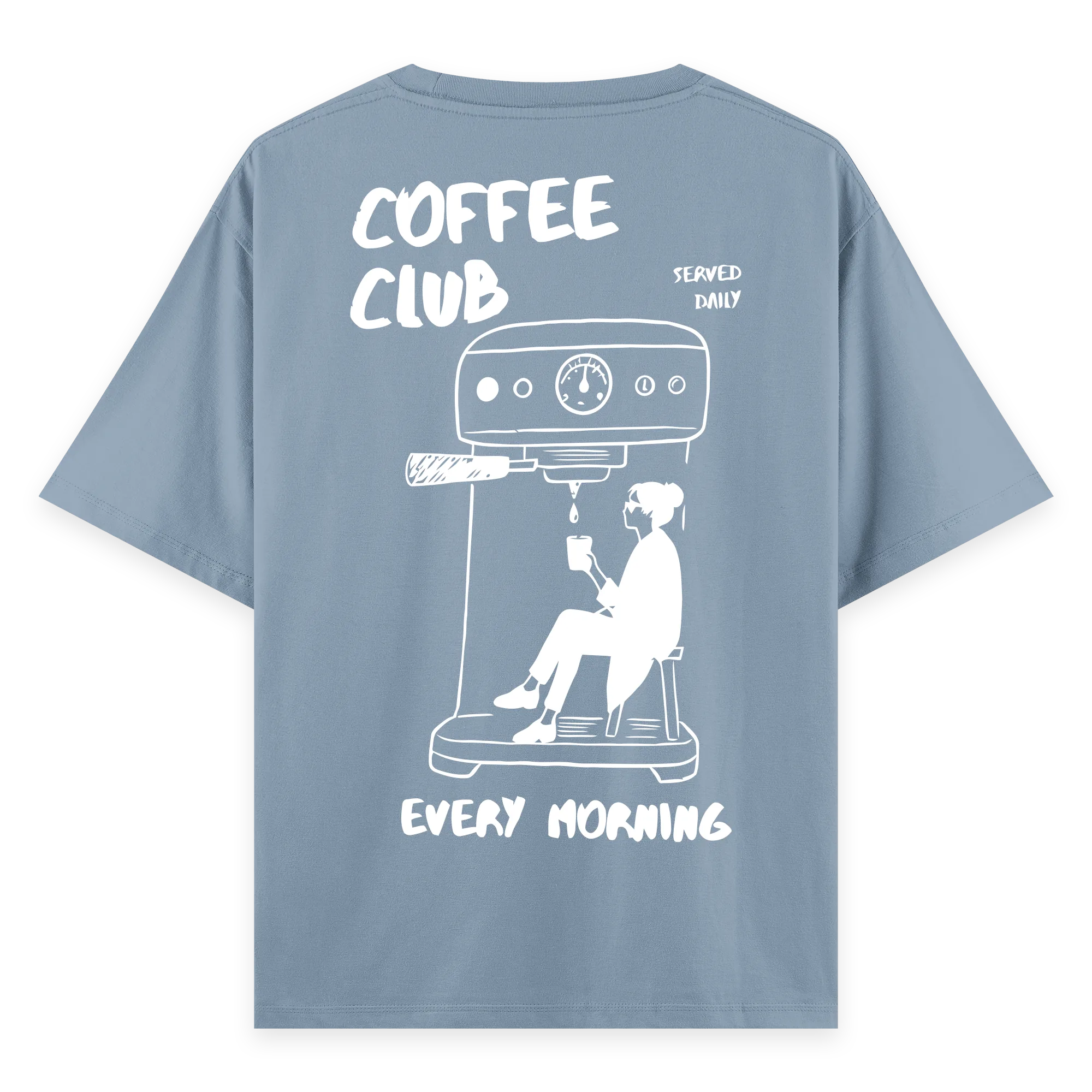 Coffee Club - Oversize Bol Kalıp T-shirt