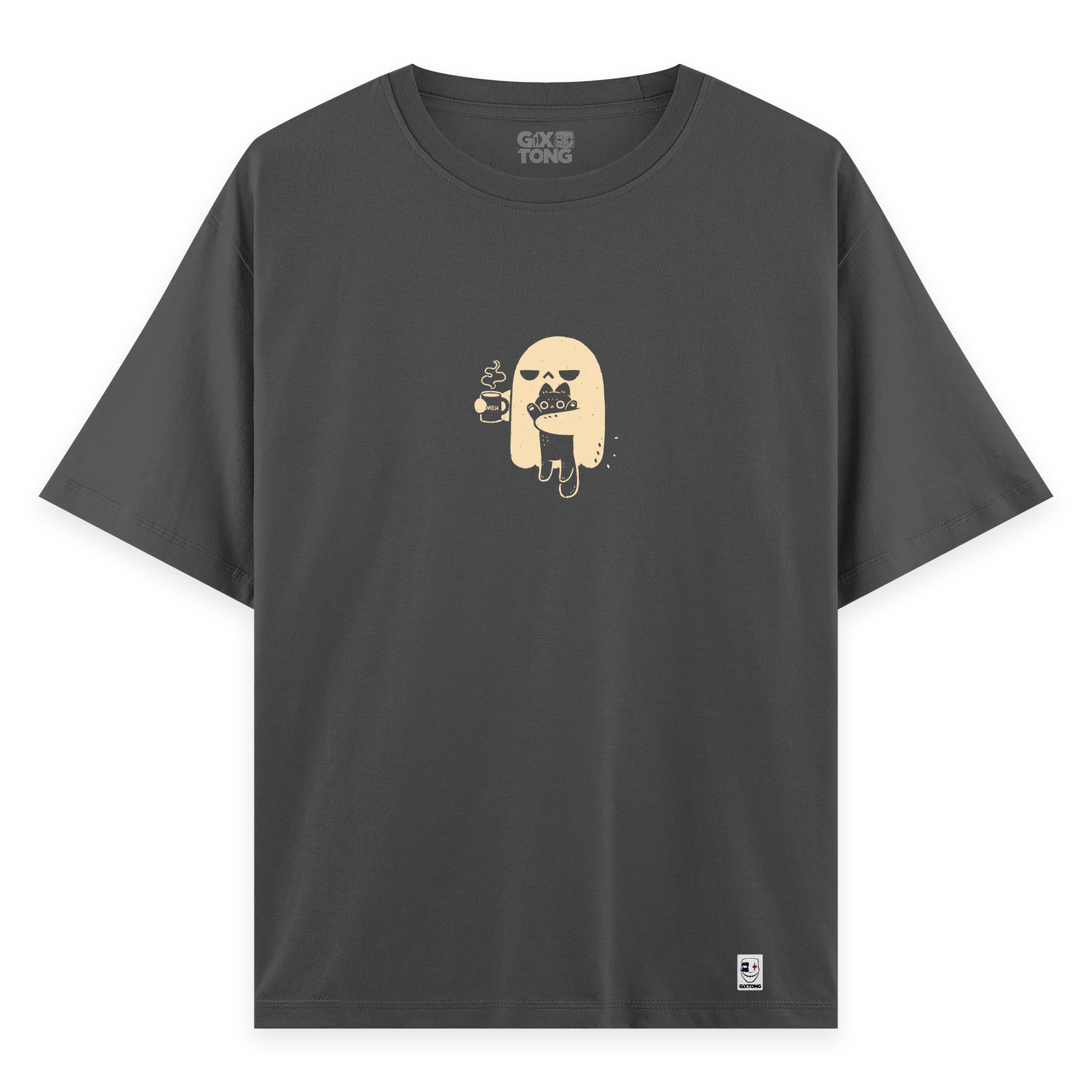 Ghost Cat - Oversize Bol Kalıp T-shirt