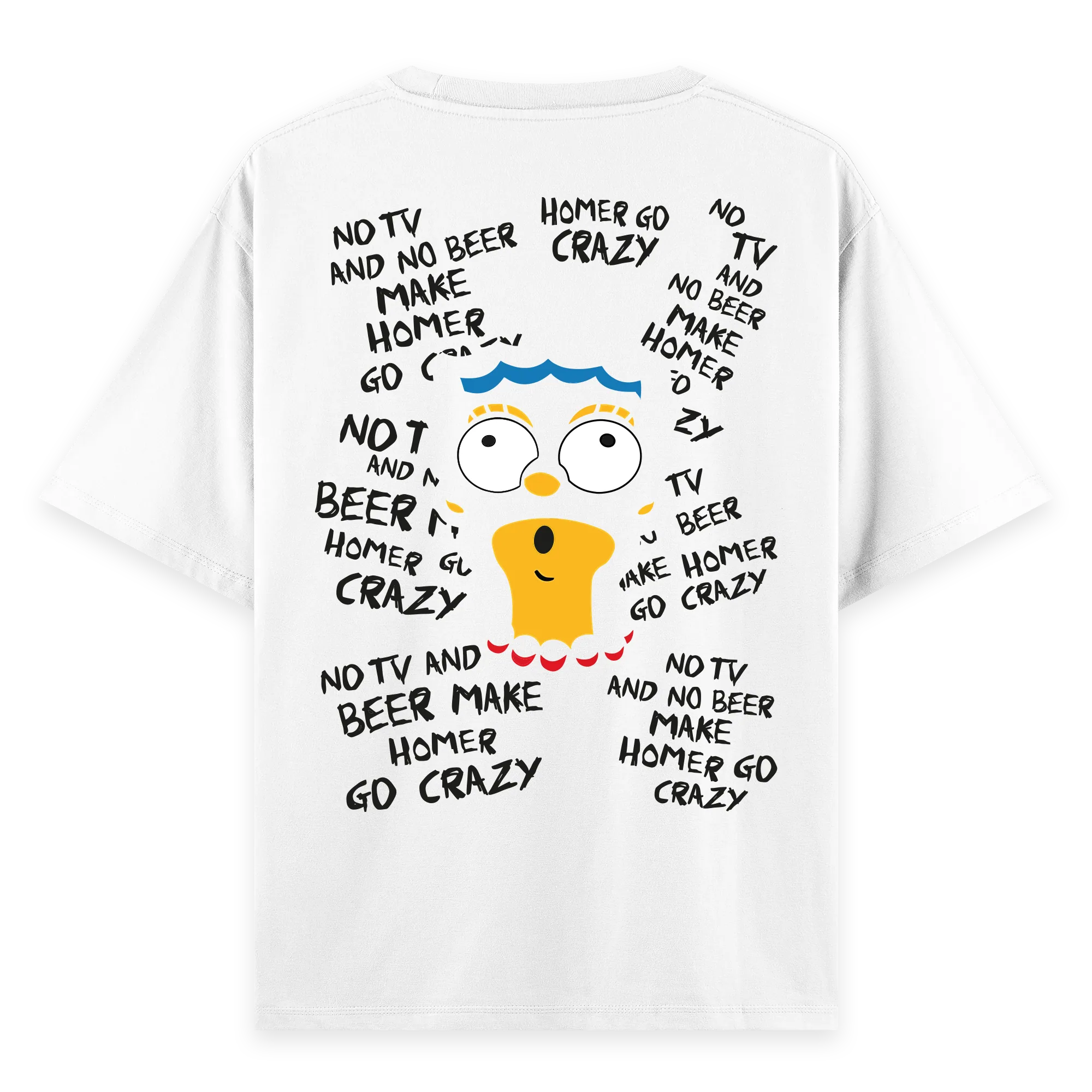 Crazy Homer - Oversize Bol Kalıp T-shirt