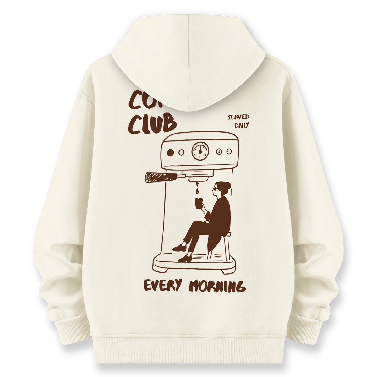 Coffee Club - Oversize Bol Kalıp Hoodie