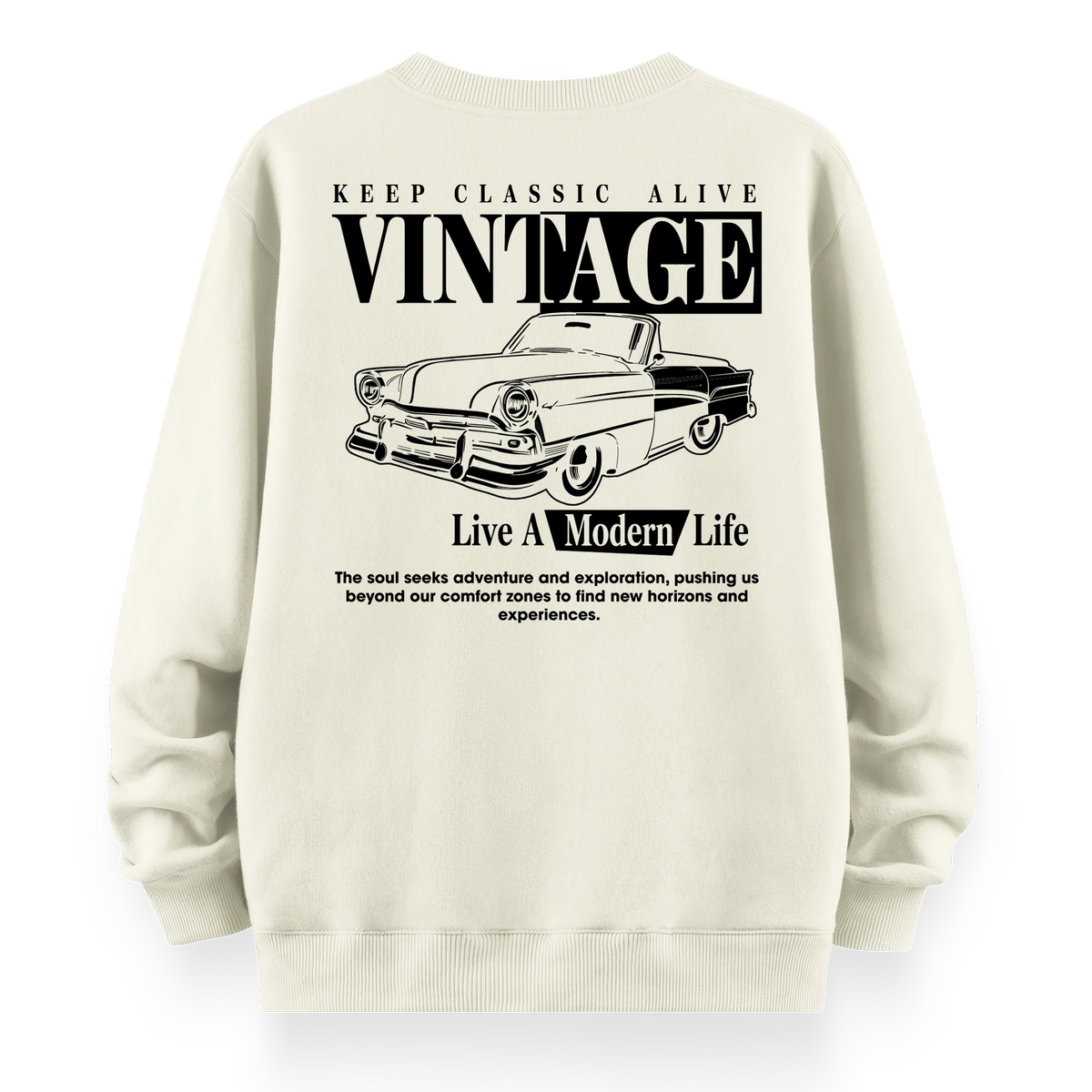 Vintage - Oversize Bol Kalıp Sweatshirt