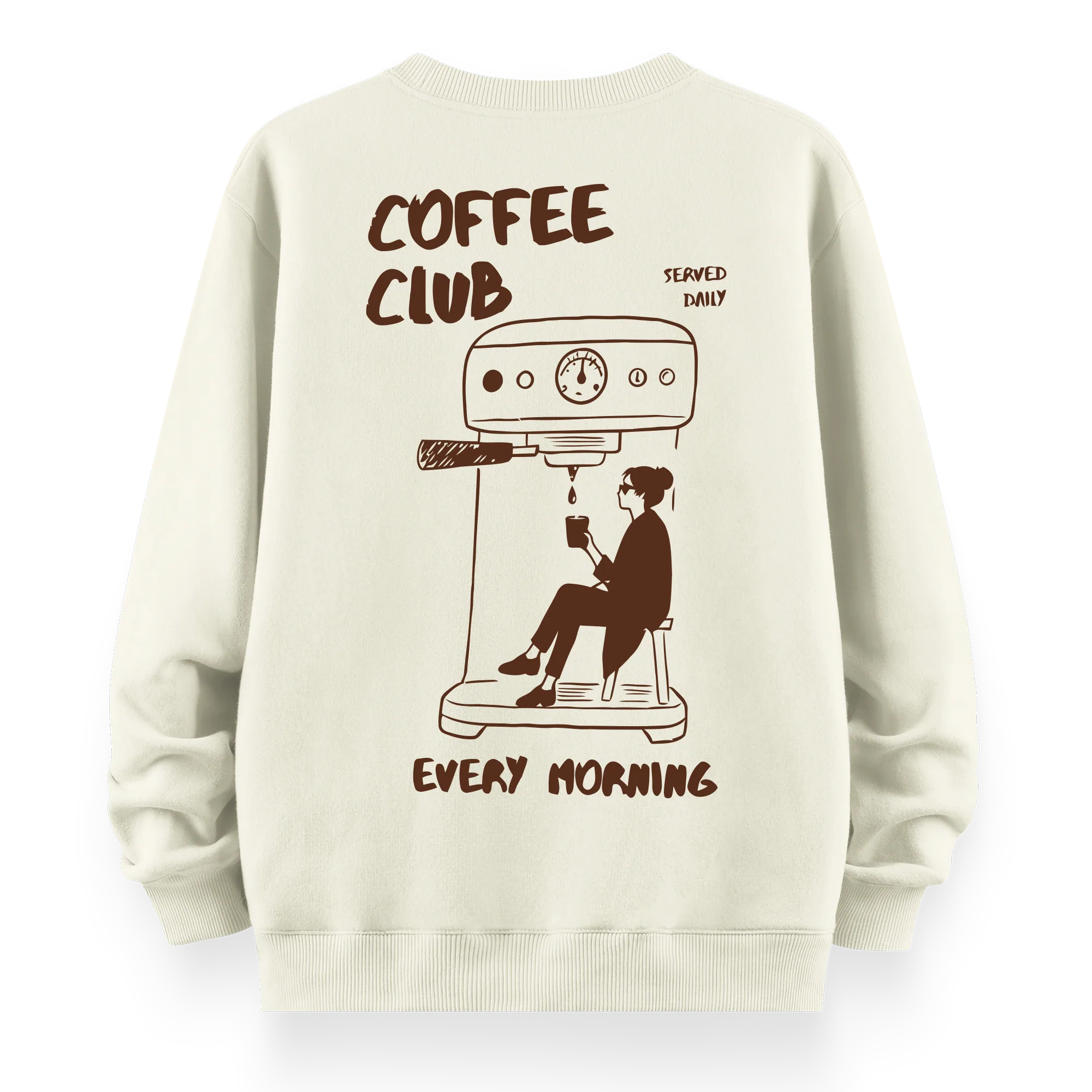 Coffee Club - Oversize Bol Kalıp Sweatshirt