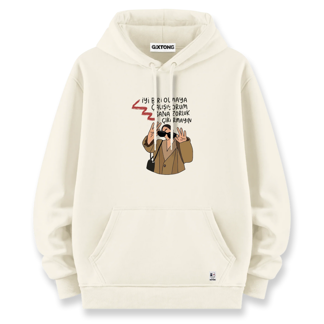 Zorluk Çıkarmayın - Oversize Bol Kalıp Hoodie