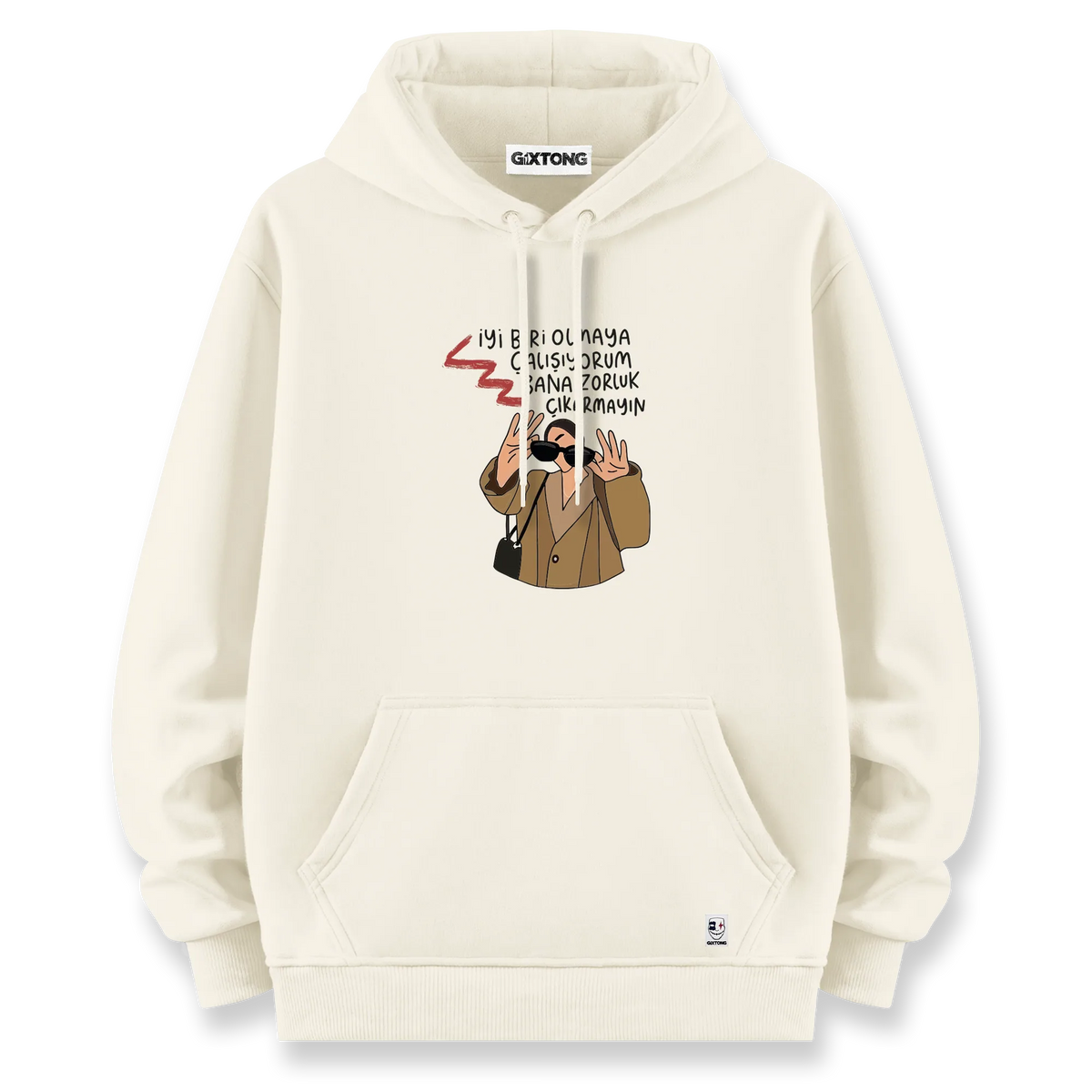 Zorluk Çıkarmayın - Oversize Bol Kalıp Hoodie