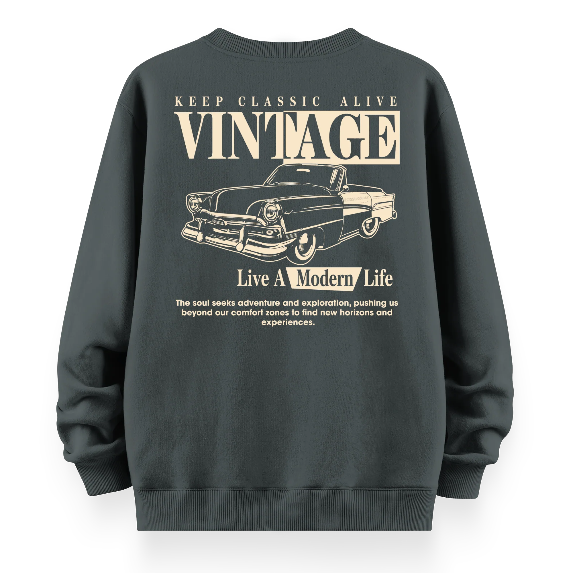 Vintage - Oversize Bol Kalıp Sweatshirt