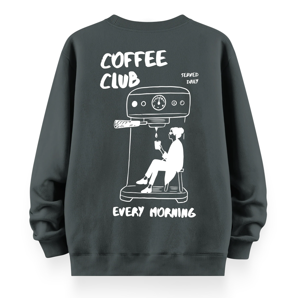 Coffee Club - Oversize Bol Kalıp Sweatshirt
