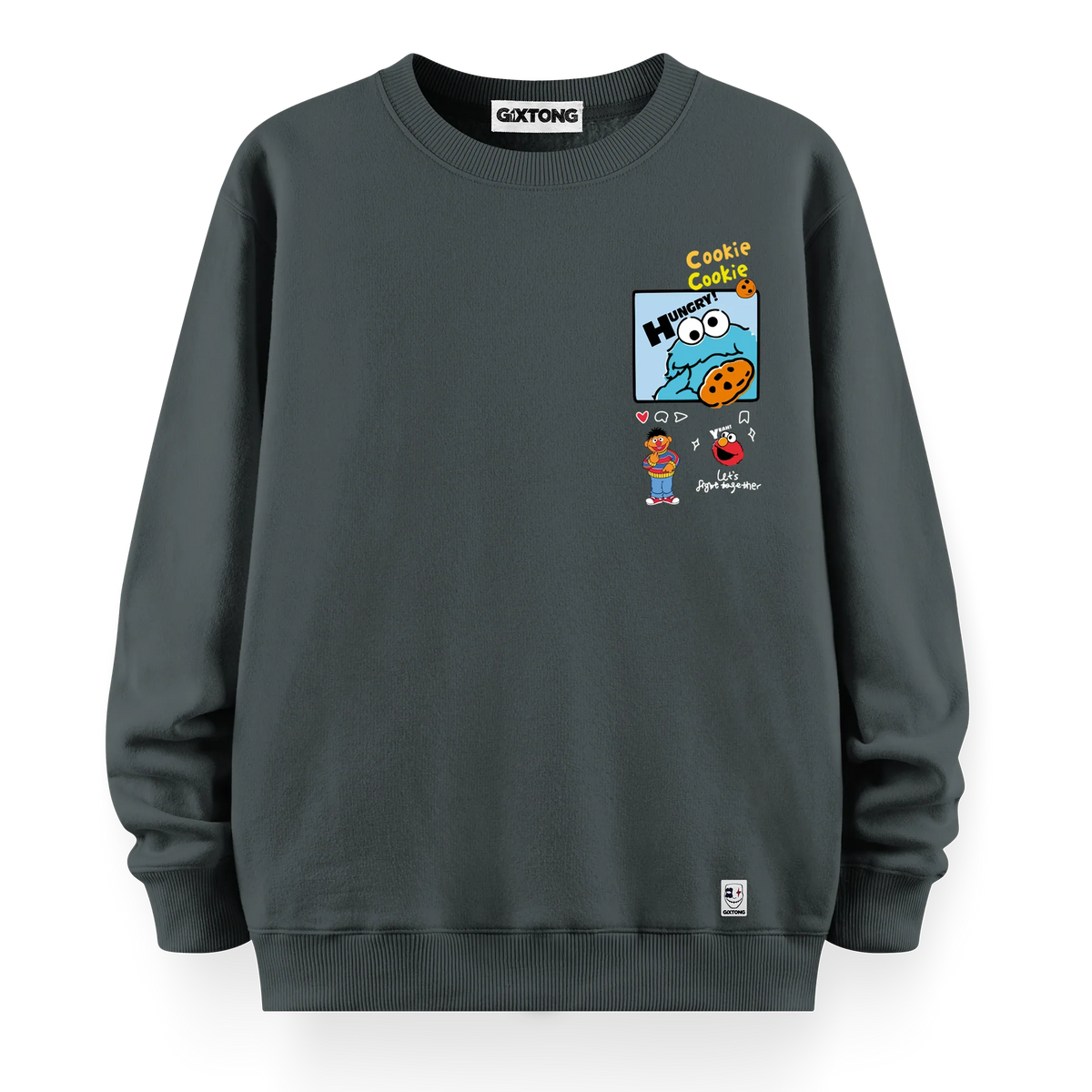 Cookie Monster - Oversize Bol Kalıp Sweatshirt
