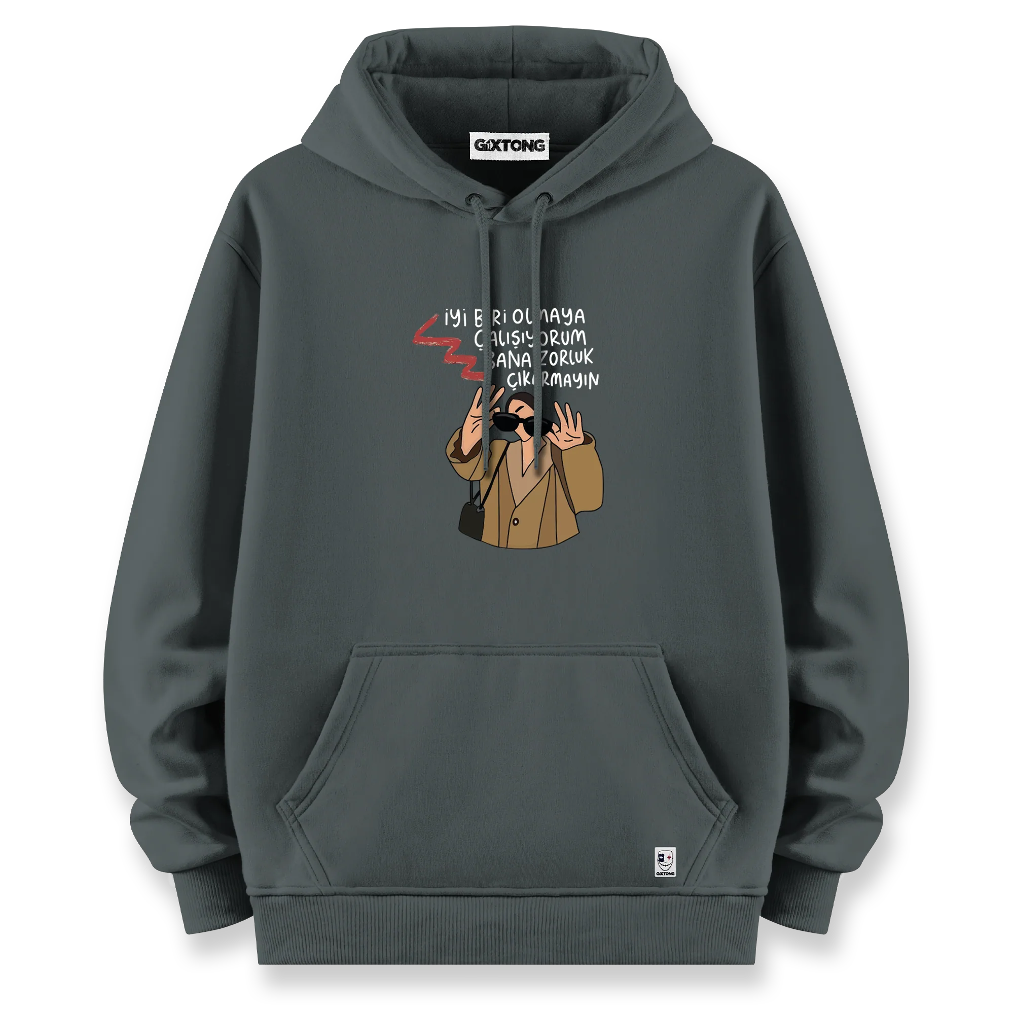 Zorluk Çıkarmayın - Oversize Bol Kalıp Hoodie