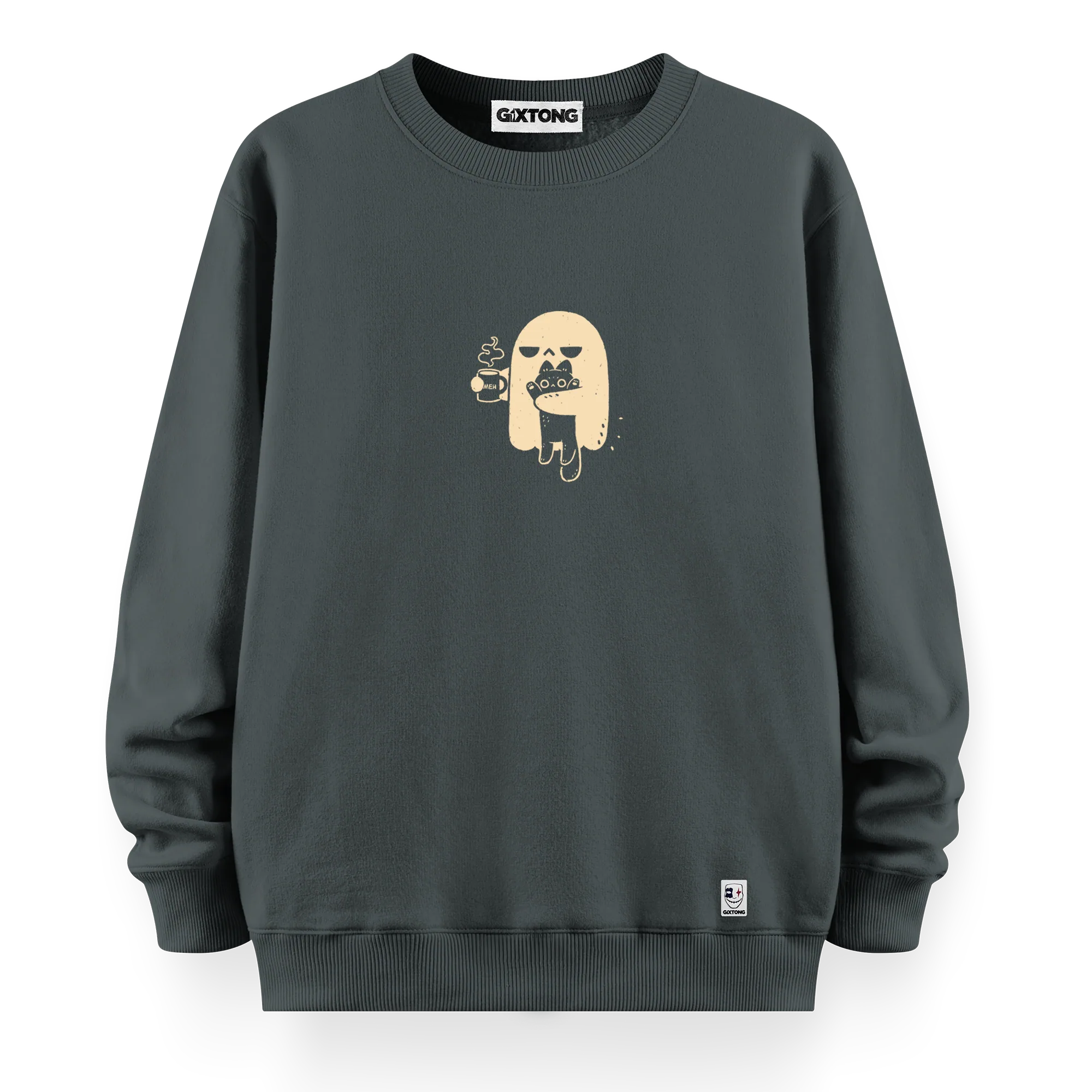 Ghost Cat - Oversize Bol Kalıp Sweatshirt