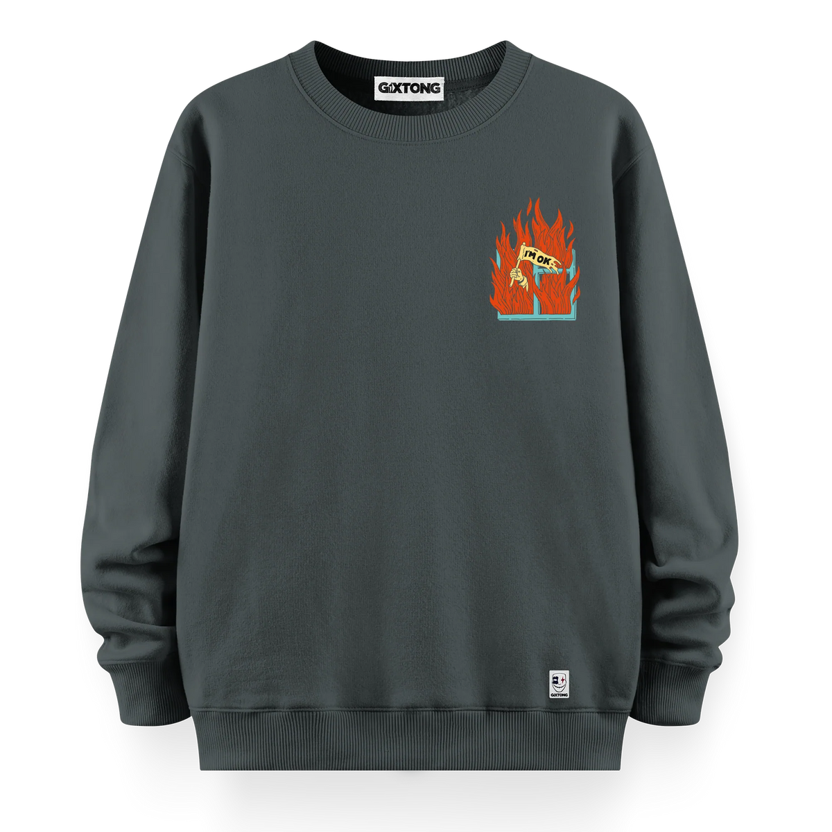 I'm Ok - Oversize Bol Kalıp Sweatshirt