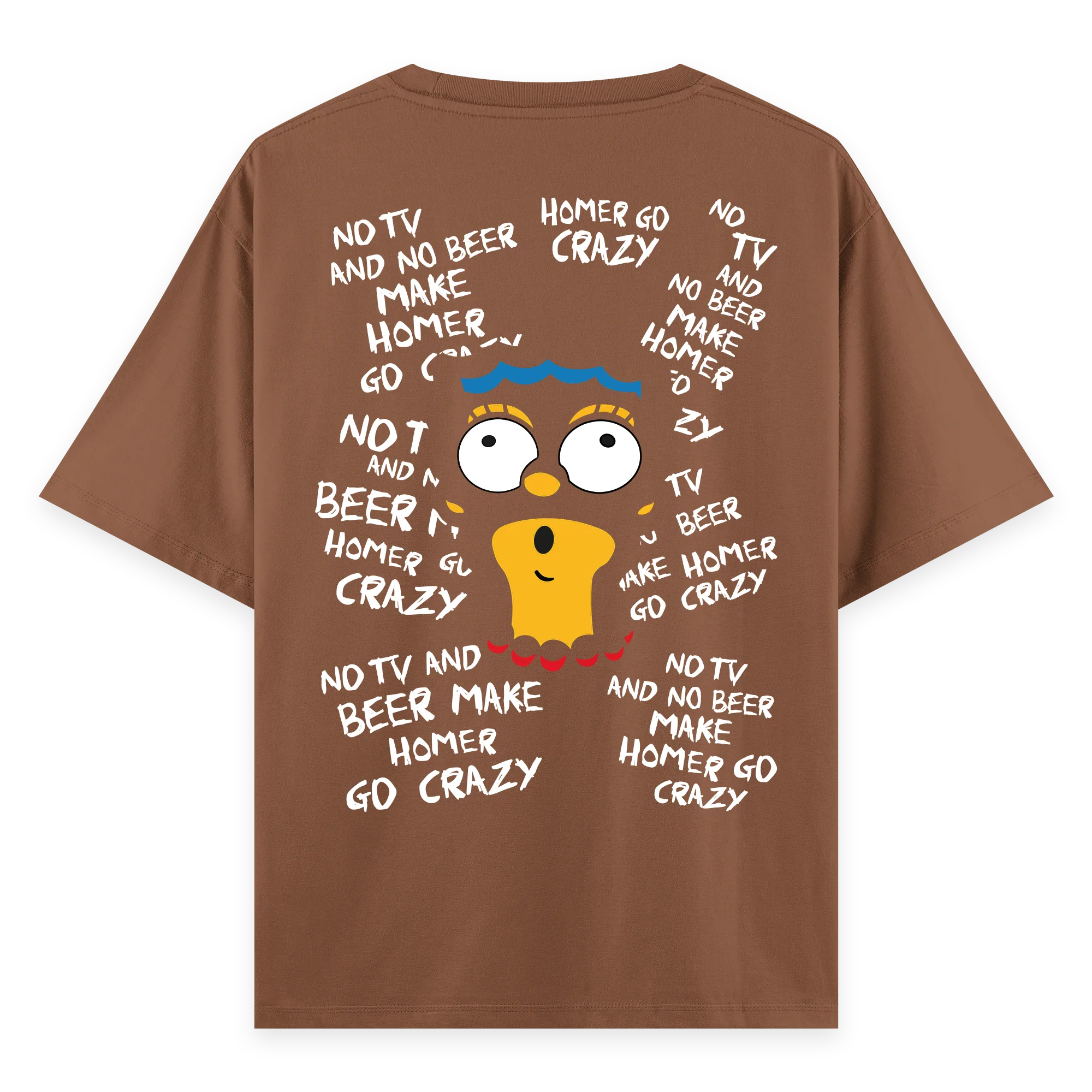 Crazy Homer - Oversize Bol Kalıp T-shirt