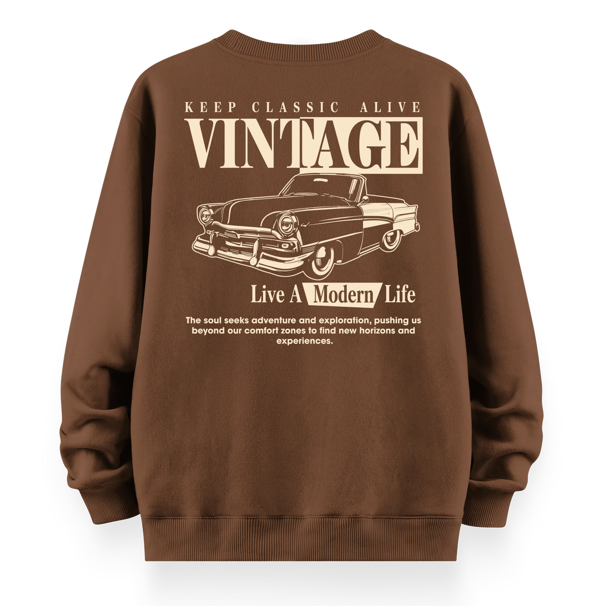 Vintage - Oversize Bol Kalıp Sweatshirt