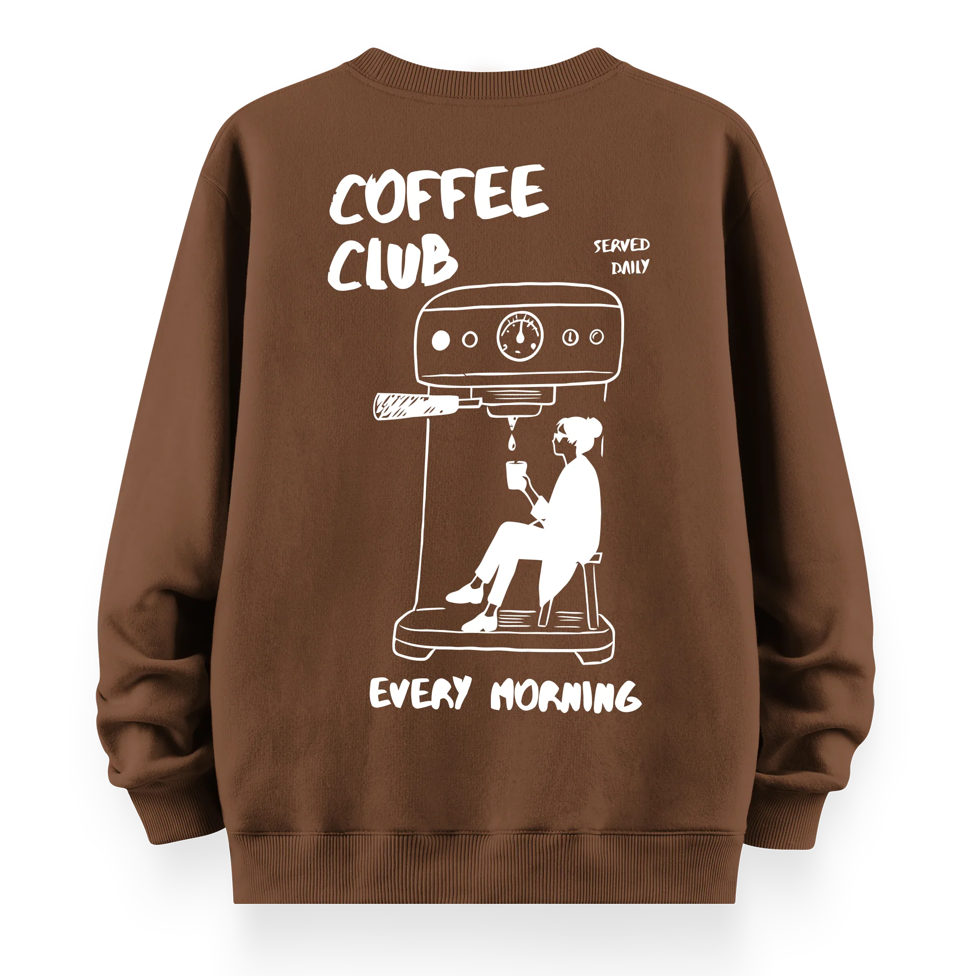 Coffee Club - Oversize Bol Kalıp Sweatshirt