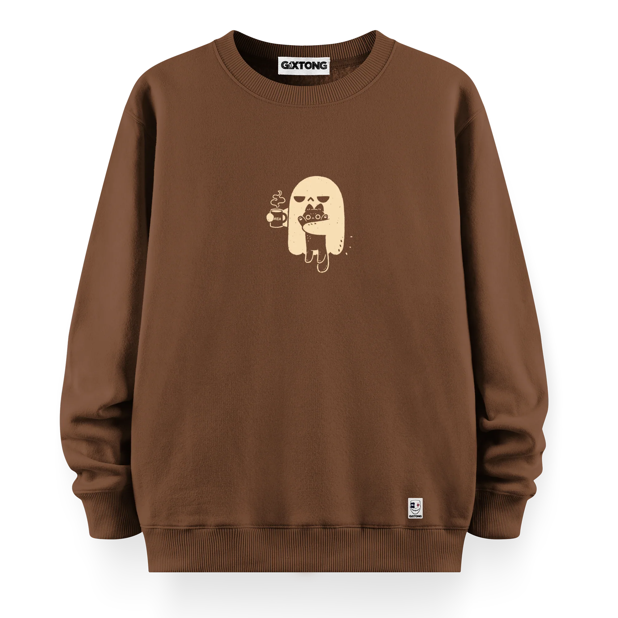 Ghost Cat - Oversize Bol Kalıp Sweatshirt