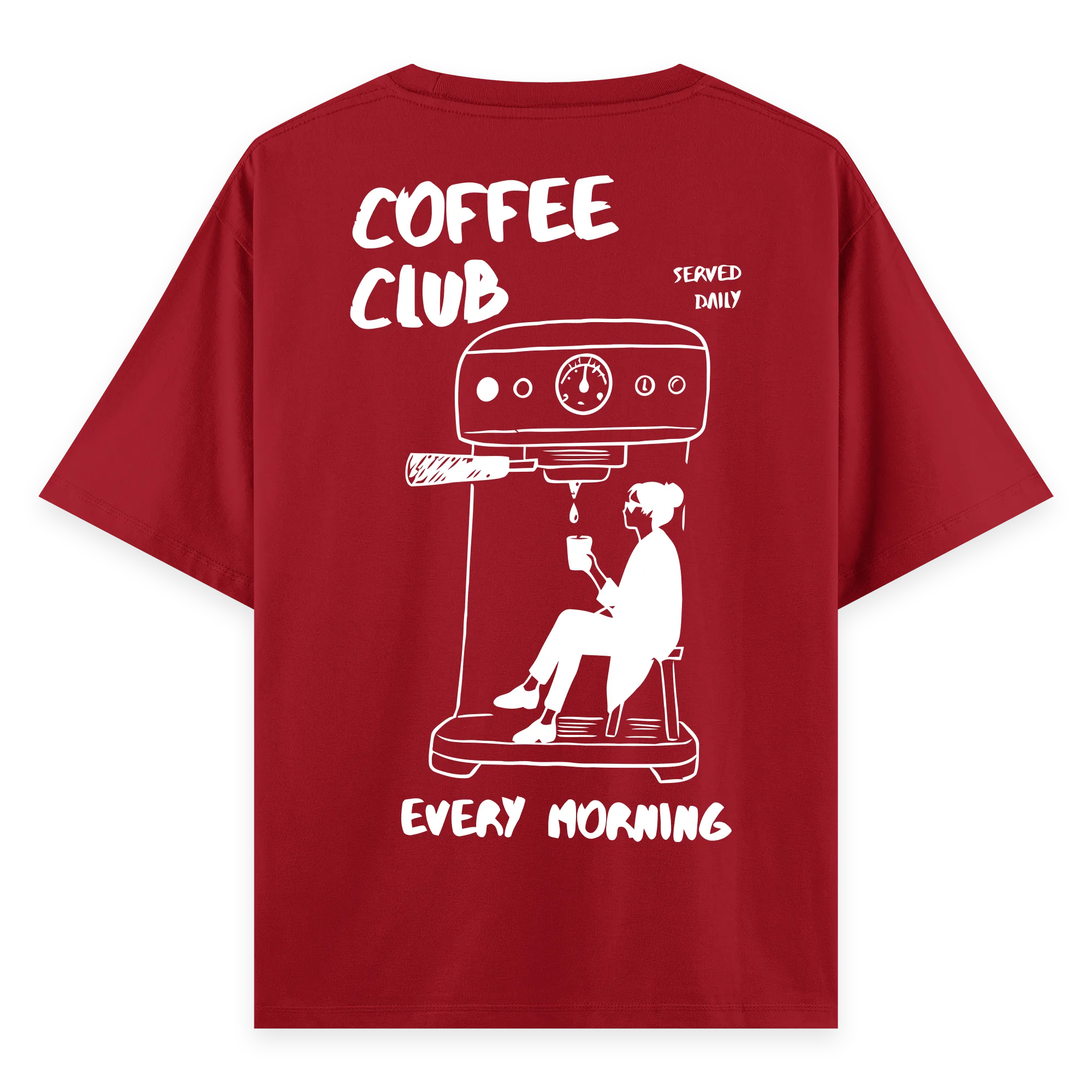 Coffee Club - Oversize Bol Kalıp T-shirt