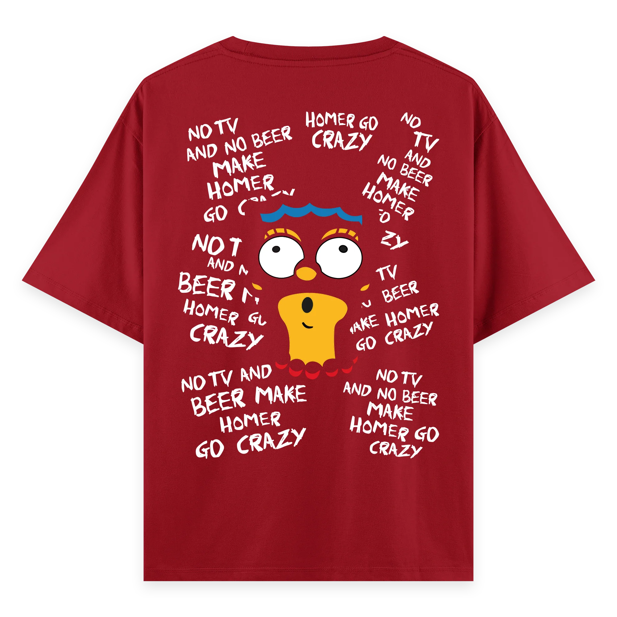 Crazy Homer - Oversize Bol Kalıp T-shirt