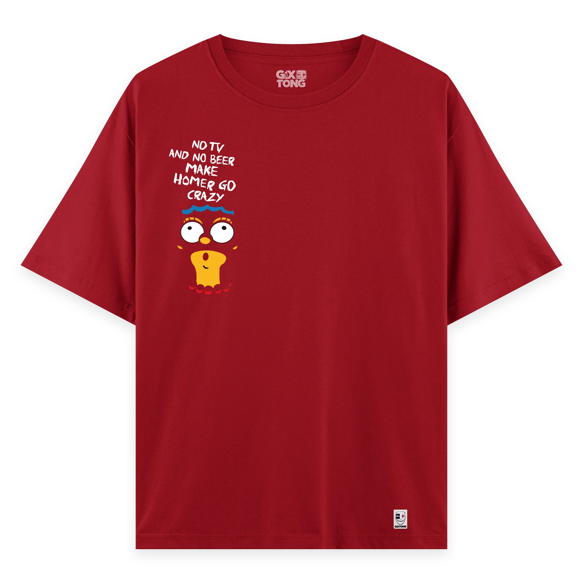 Crazy Homer - Oversize Bol Kalıp T-shirt
