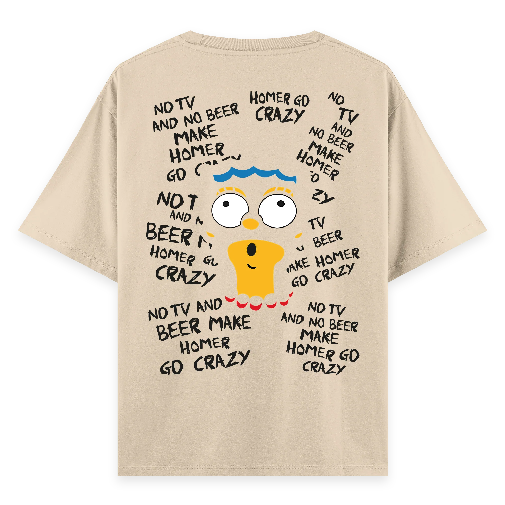 Crazy Homer - Oversize Bol Kalıp T-shirt