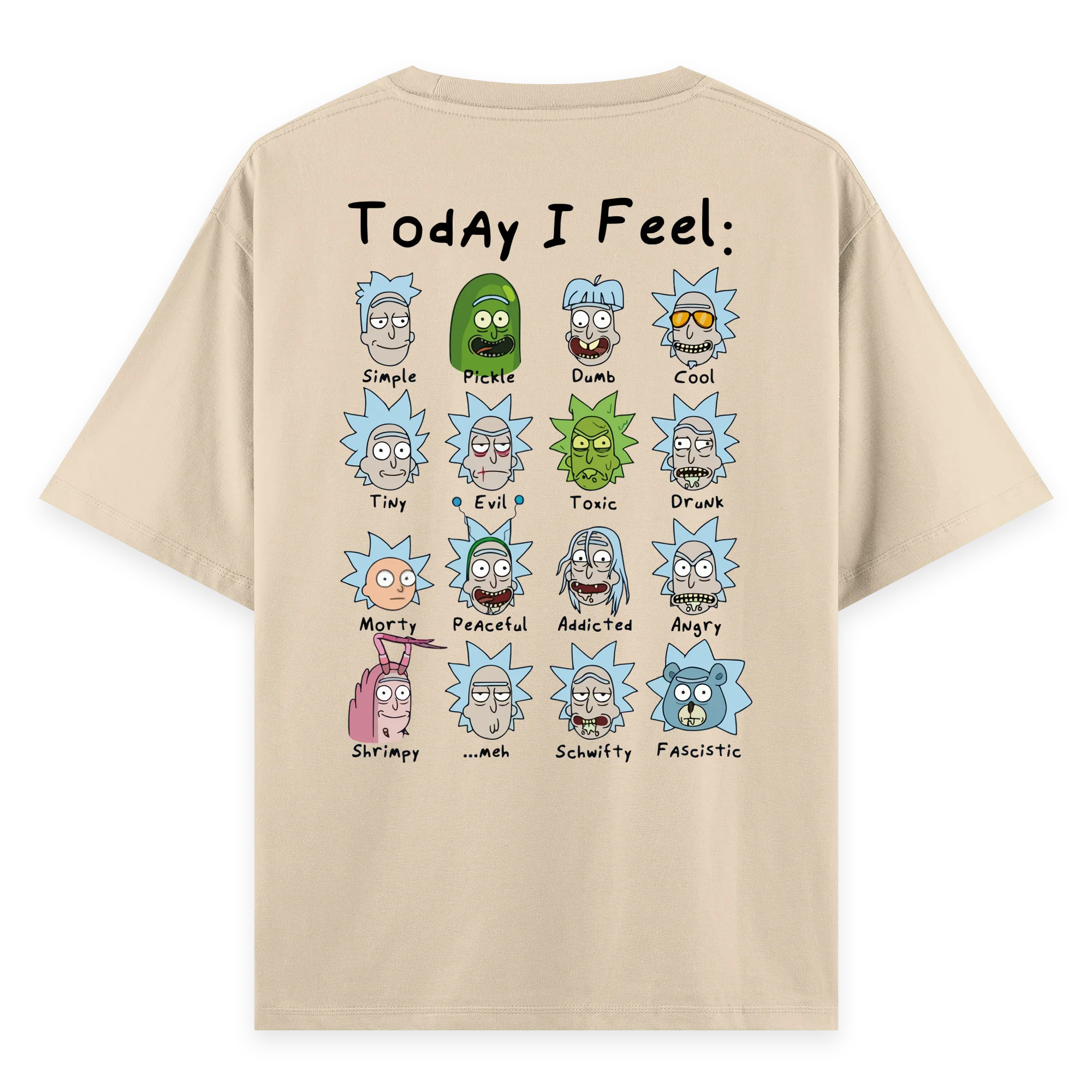 Rick's Routine - Oversize Bol Kalıp T-shirt