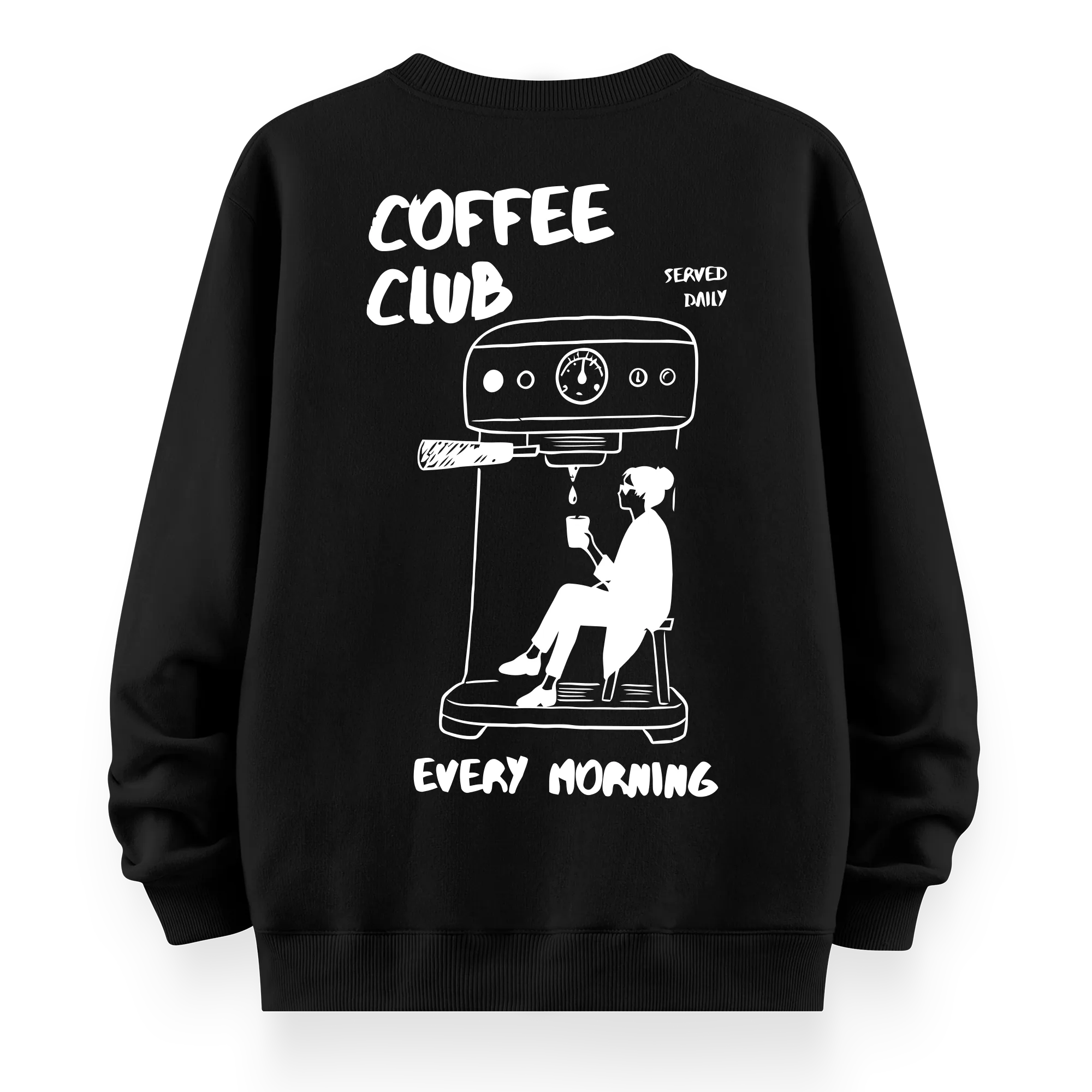 Coffee Club - Oversize Bol Kalıp Sweatshirt