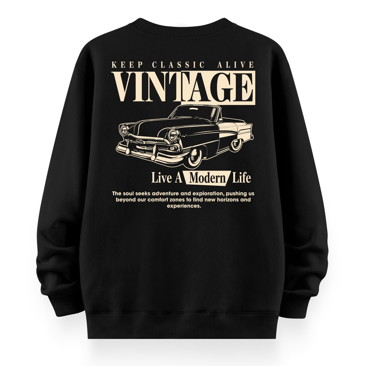 Vintage - Oversize Bol Kalıp Sweatshirt