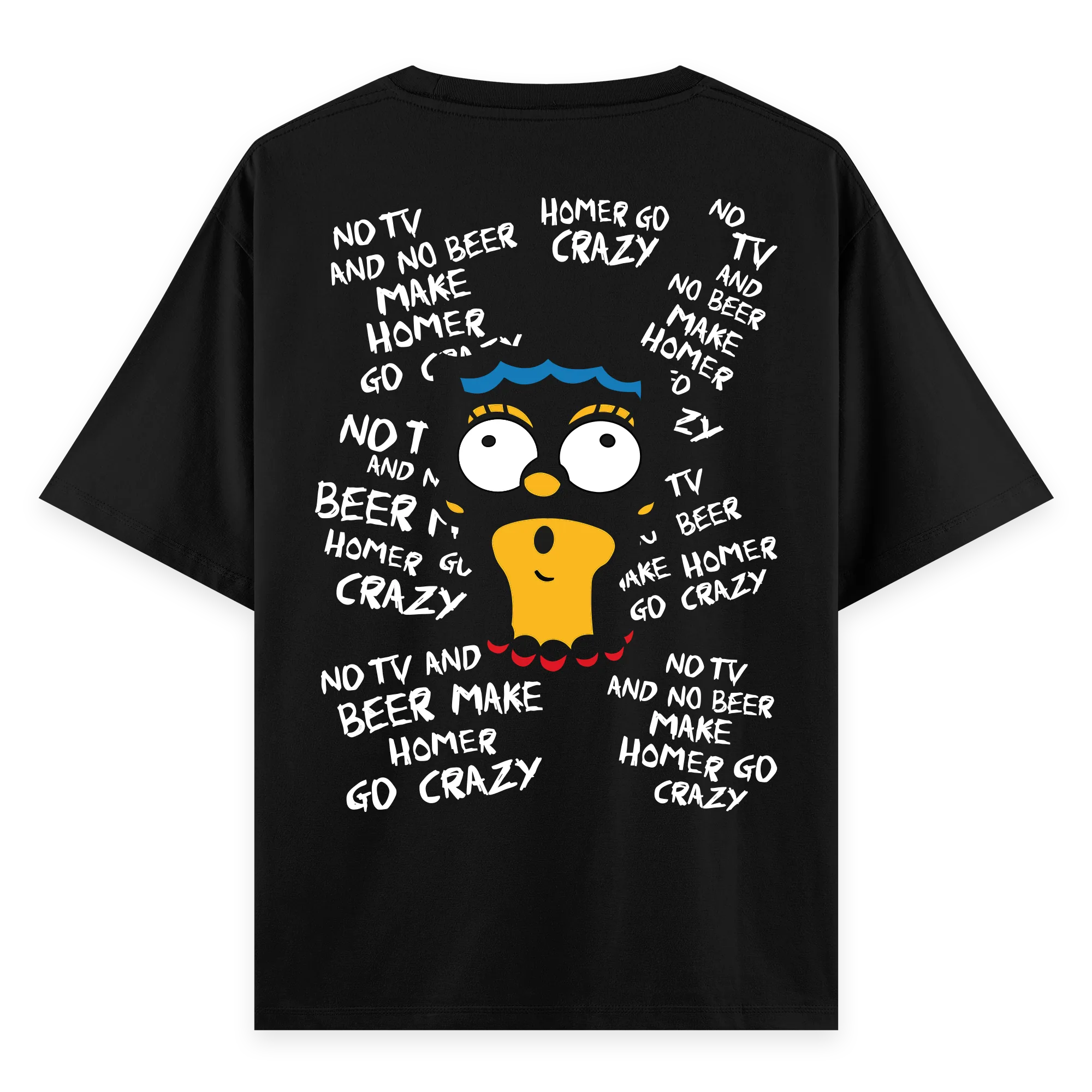 Crazy Homer - Oversize Bol Kalıp T-shirt