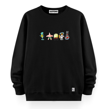 Sponge Family - Oversize Bol Kalıp Sweatshirt