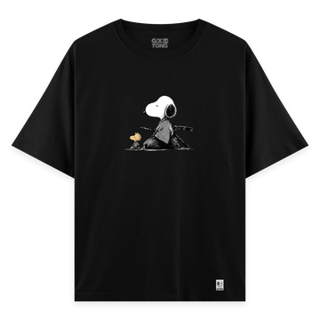 Samurai Snoopy - Oversize Bol Kalıp T-shirt
