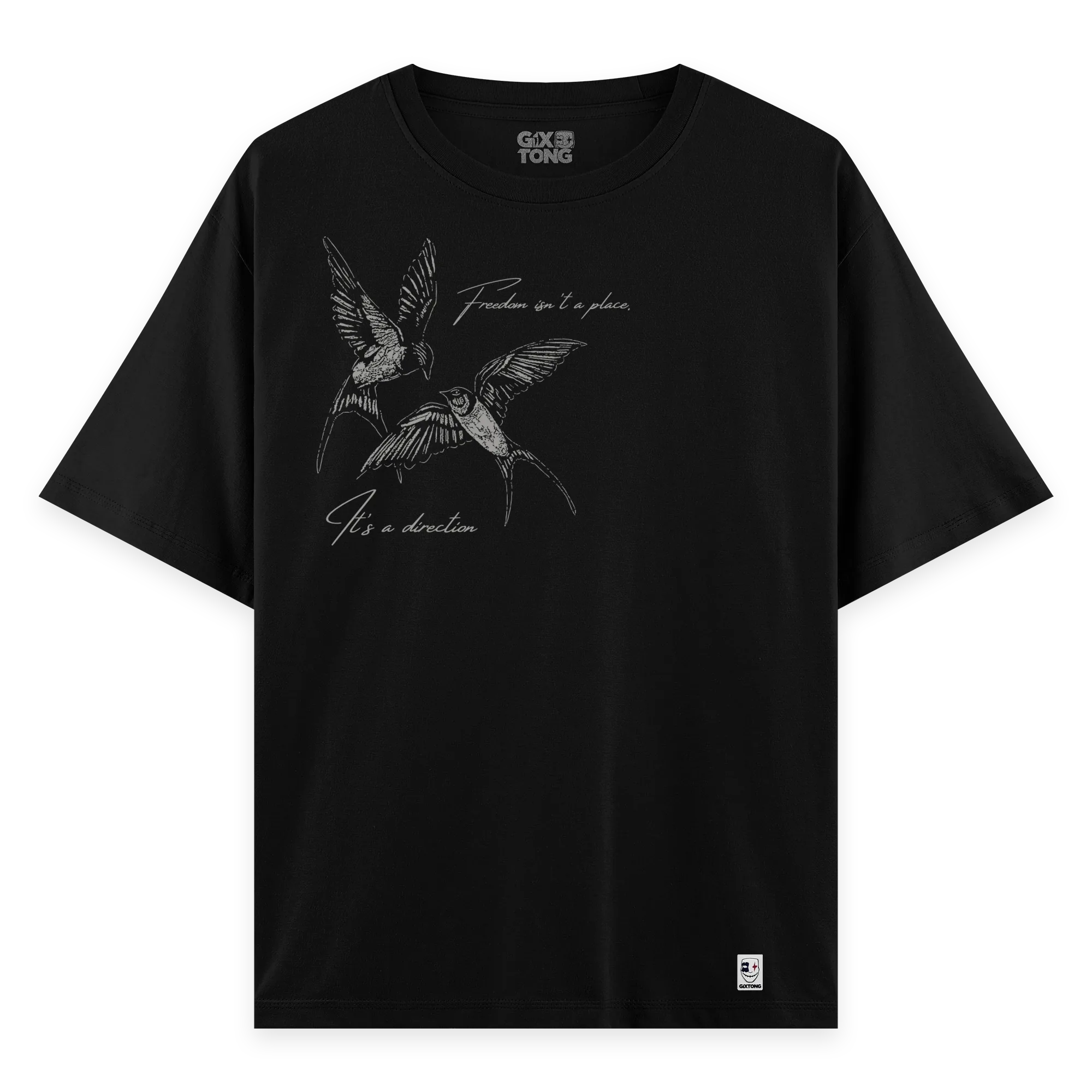Birds - Oversize Bol Kalıp T-shirt