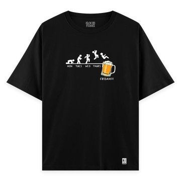 Friday Beer - Oversize Bol Kalıp T-shirt