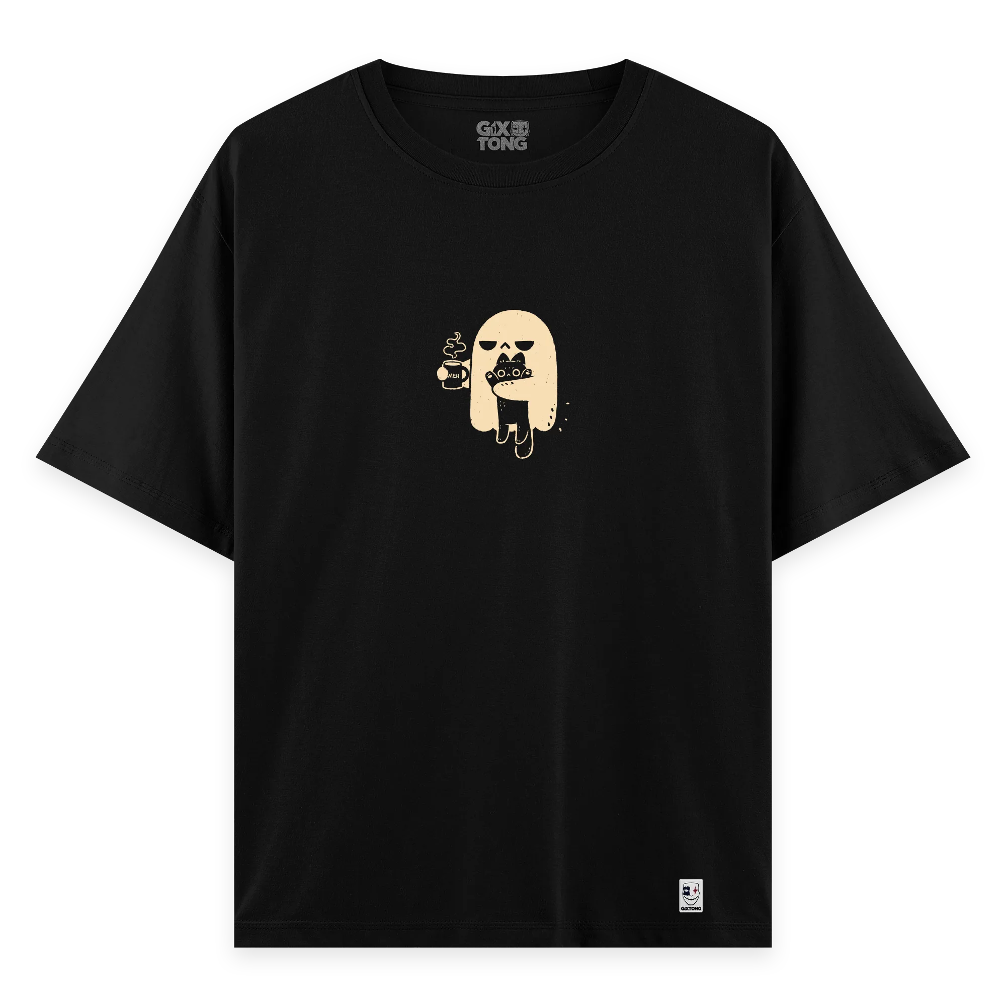 Ghost Cat - Oversize Bol Kalıp T-shirt
