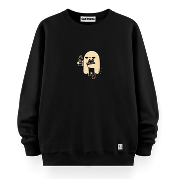 Ghost Cat - Oversize Bol Kalıp Sweatshirt