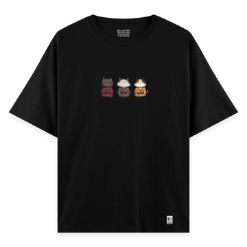 Samurai Cats - Oversize Bol Kalıp T-shirt