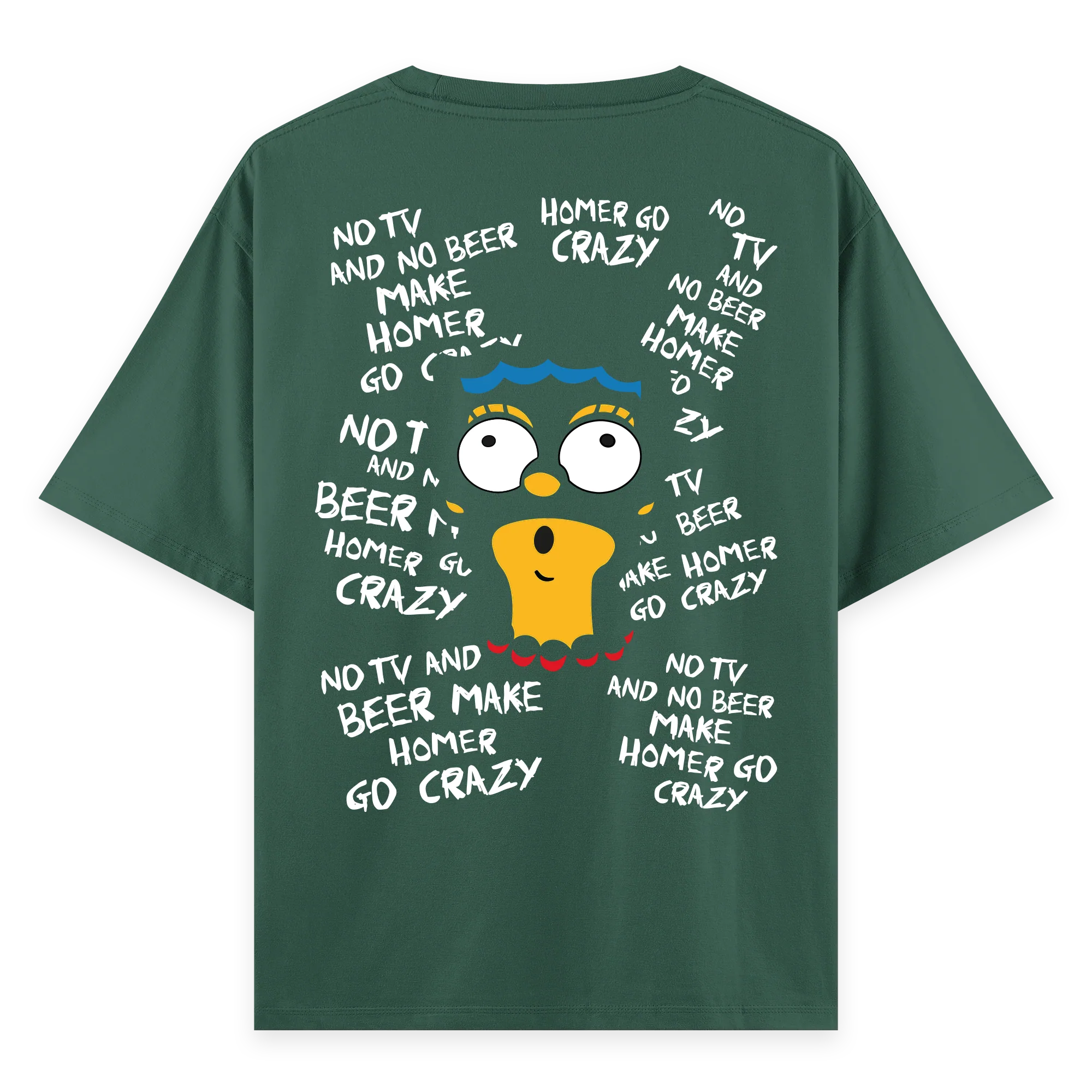 Crazy Homer - Oversize Bol Kalıp T-shirt