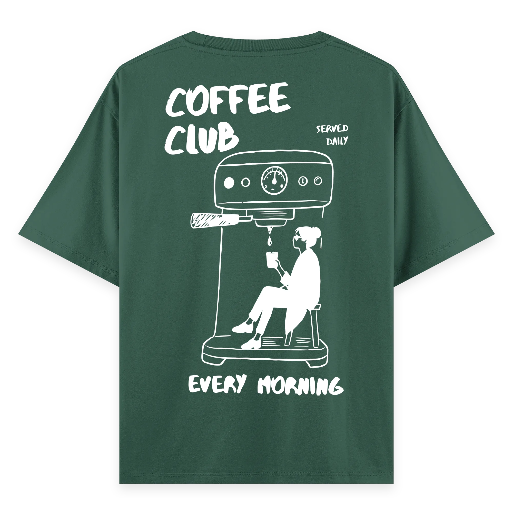 Coffee Club - Oversize Bol Kalıp T-shirt