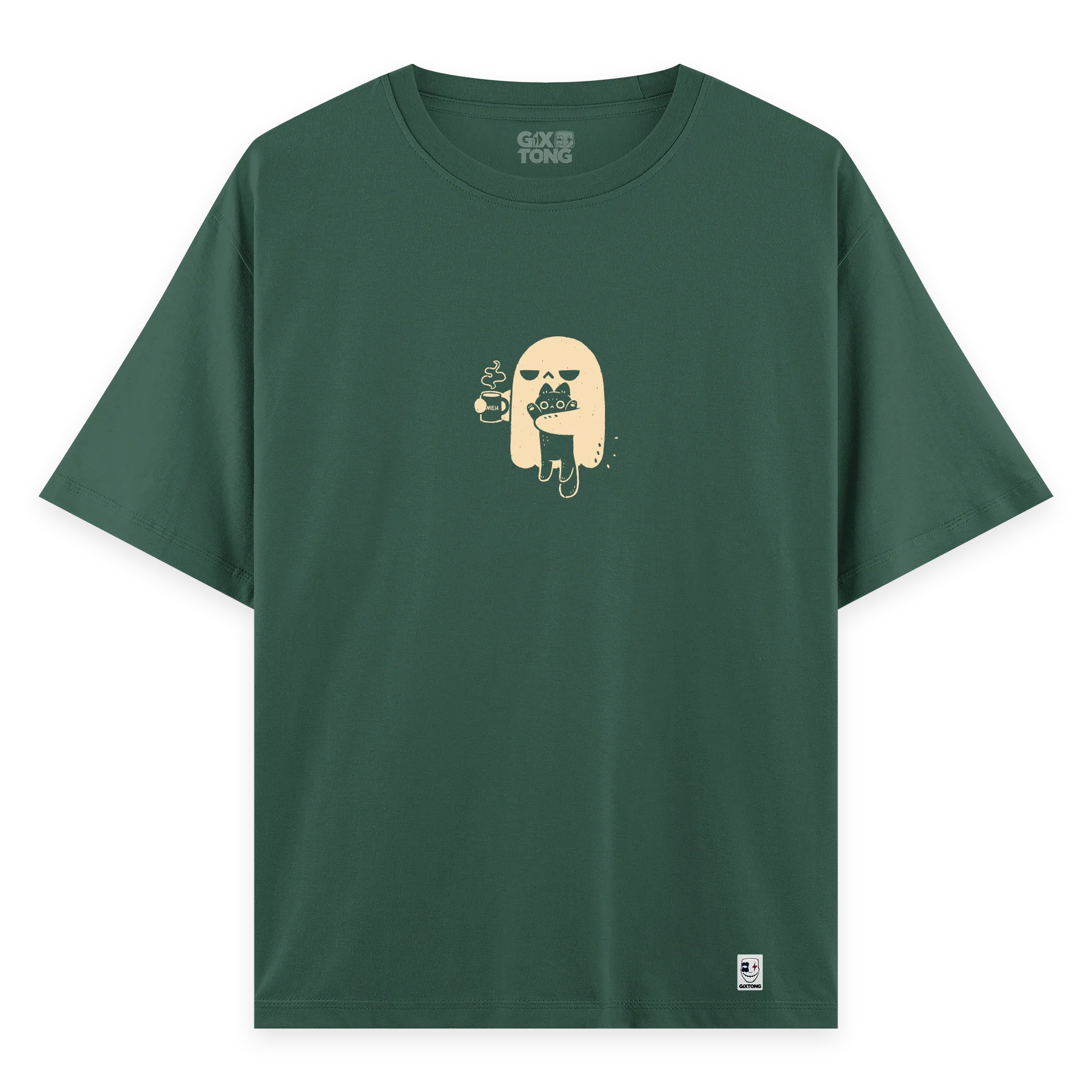 Ghost Cat - Oversize Bol Kalıp T-shirt
